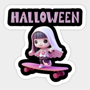 vampire girl skateboarding Sticker